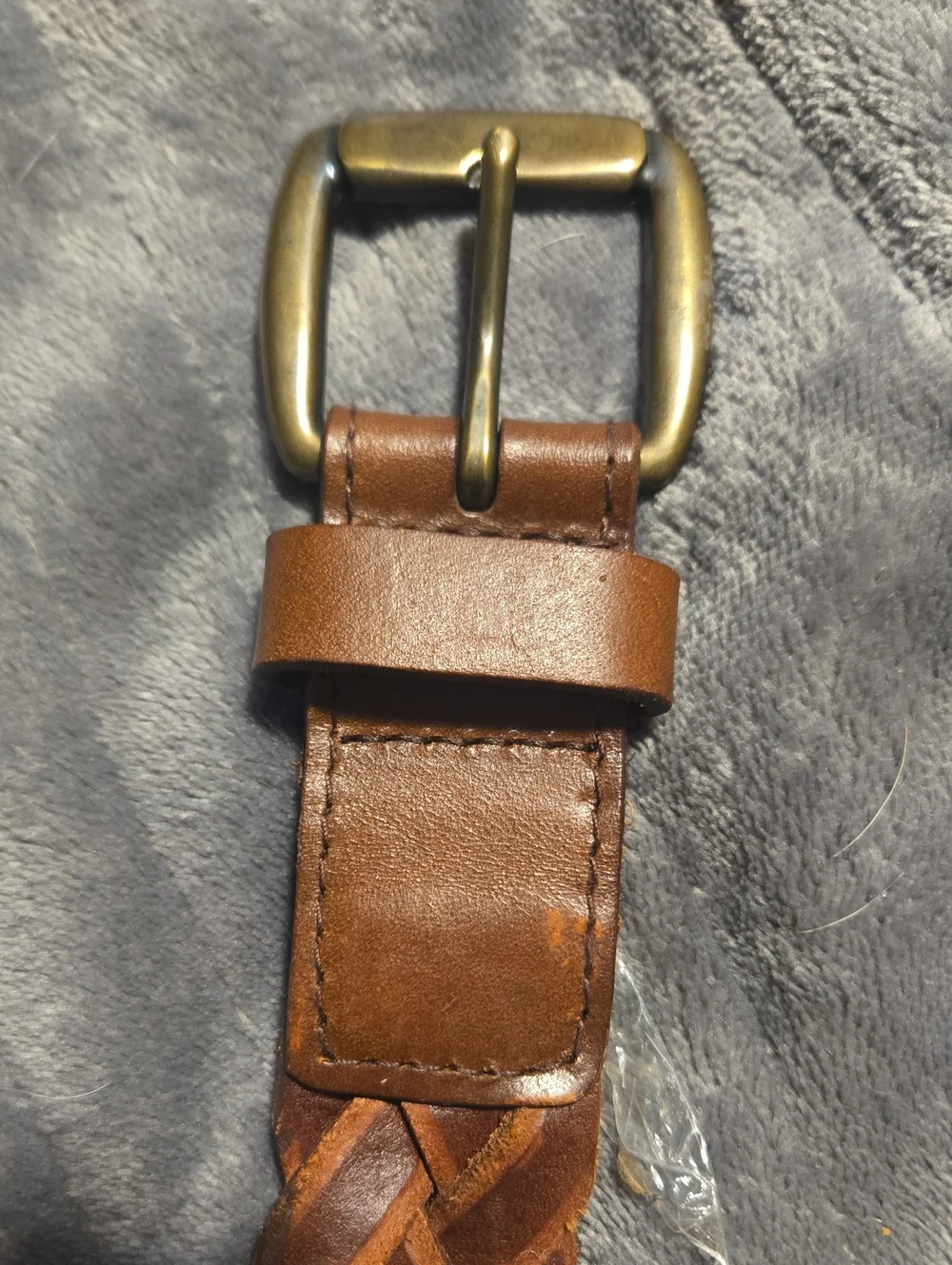 BROOKS BROTHERS-Braided Brown Leather Belt-Size M